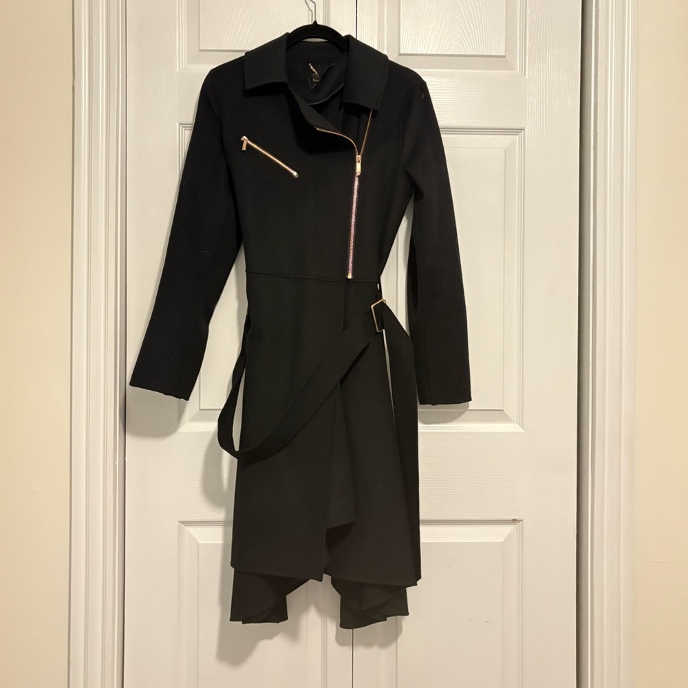 BCBG MaxAzria black womens evening coat